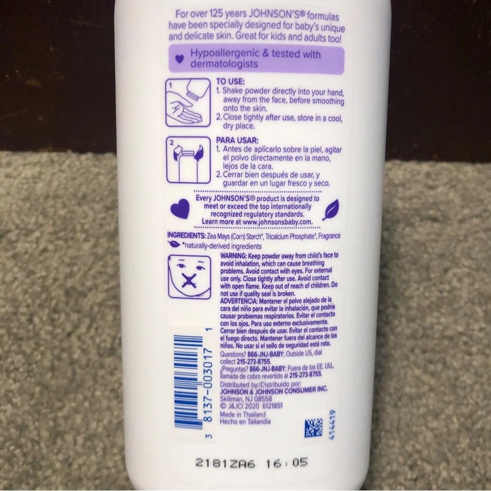 Johnson’s Lavender Powder Baby Powder Relaxing w/ Cornstarch, 15oz
